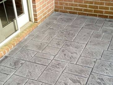 Stamped concrete that is gray 