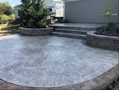 A back patio decorative concrete